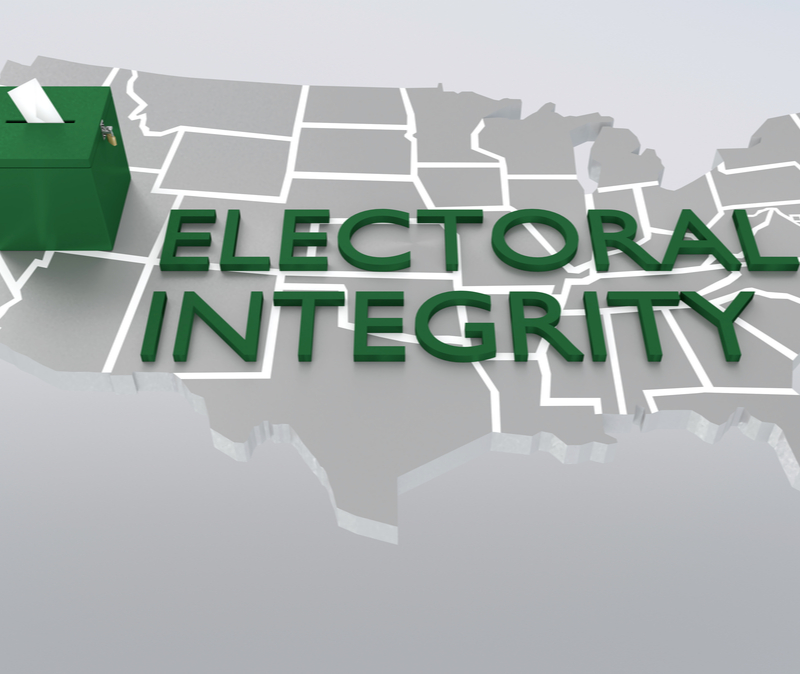 Map with caption: electoral integrity