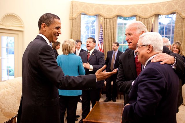Obama Biden Abbas at White House